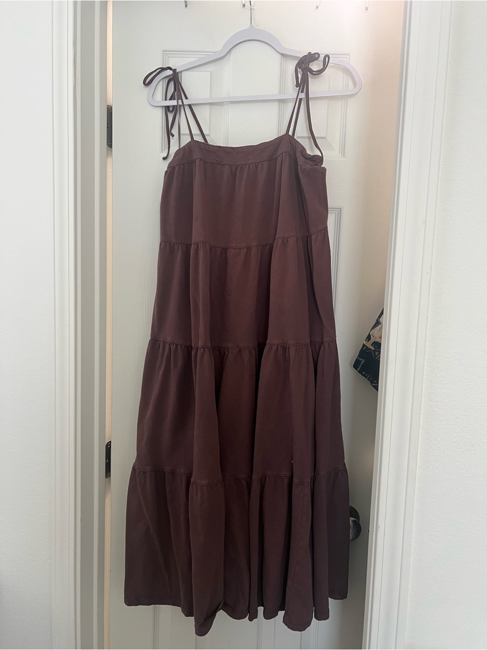 American Eagle knit tie shoulder maxi dress